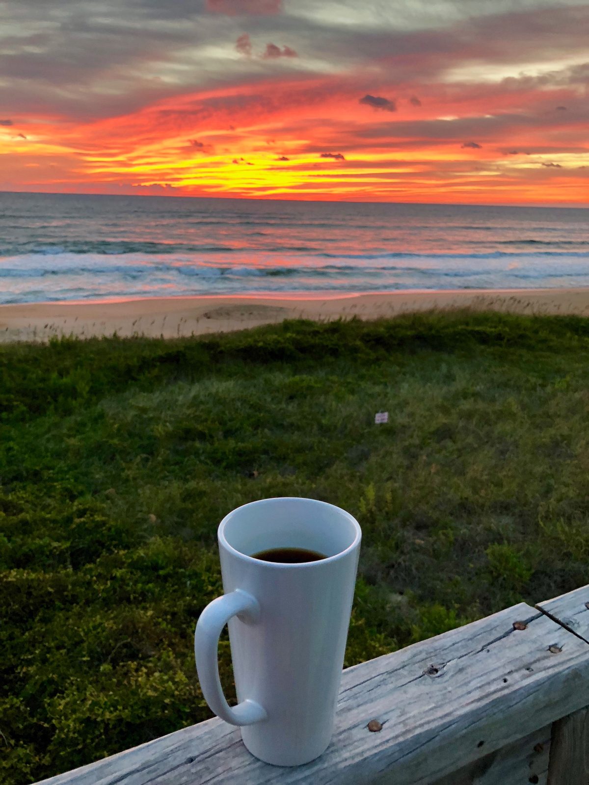 Sunrise coffee from the deck